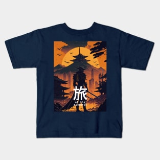 Futuristic Samurai: A Journey Through Time and Tradition Kids T-Shirt